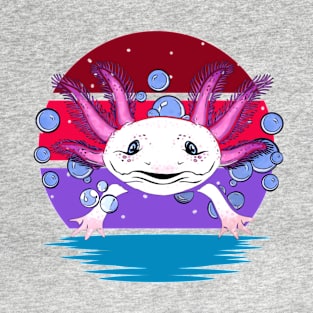 Retro Striped Wavy Axolotl T-Shirt